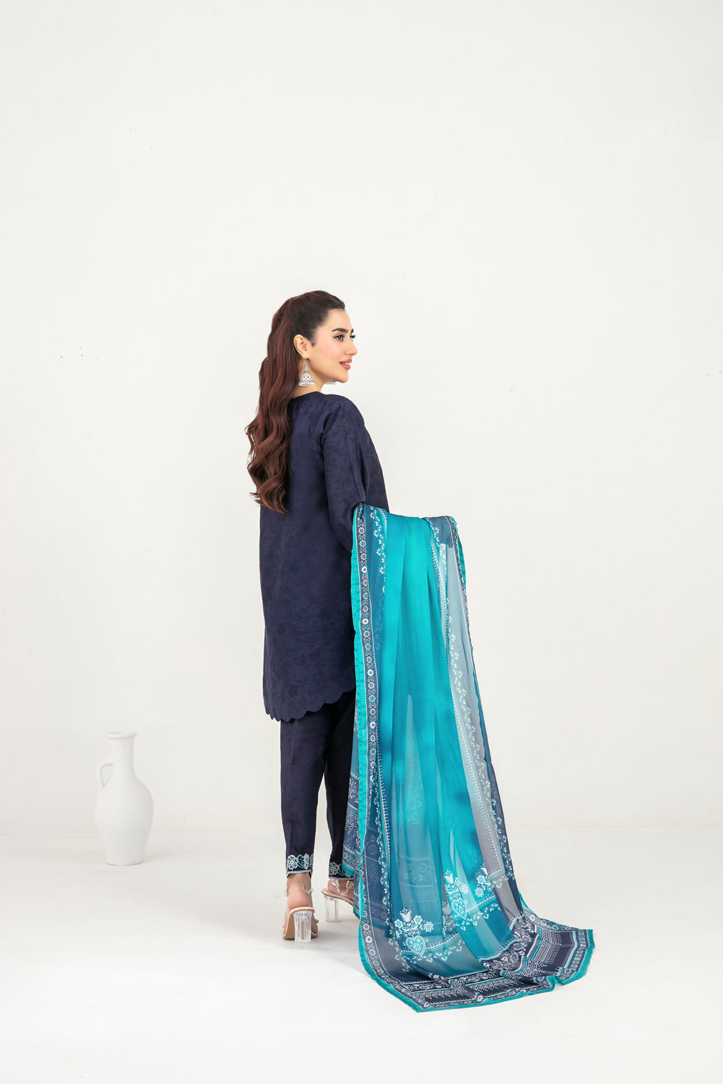 LONI 3pcs Stitched Embroidered Cotton [D-4491]