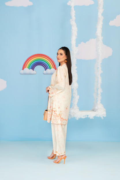CLOUDS 2pcs Stitched Printed Crepe [D-4970]