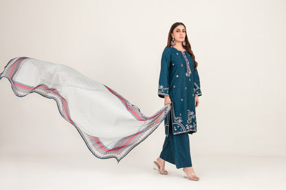 LONI 3pcs Stitched Embroidered Cotton [D-4495]