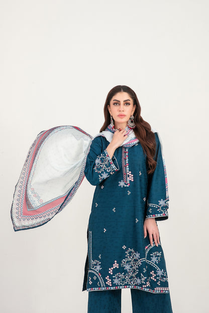 LONI 3pcs Stitched Embroidered Cotton [D-4495]