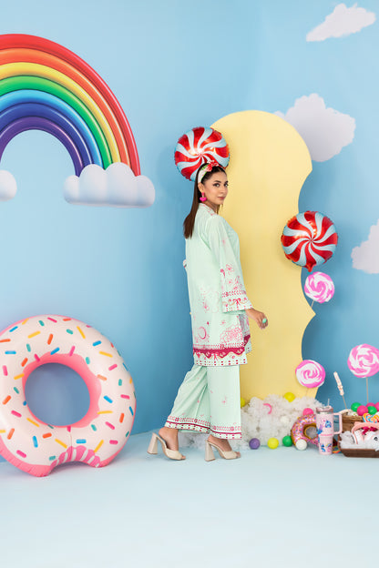 CLOUDS 2pcs Stitched Printed Crepe [D-4975]