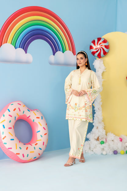 CLOUDS 2pcs Stitched Printed Crepe [D-4969]