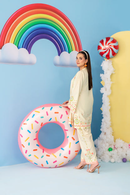 CLOUDS 2pcs Stitched Printed Crepe [D-4969]