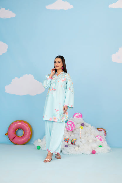 CLOUDS 2pcs Stitched Printed Crepe [D-4974]