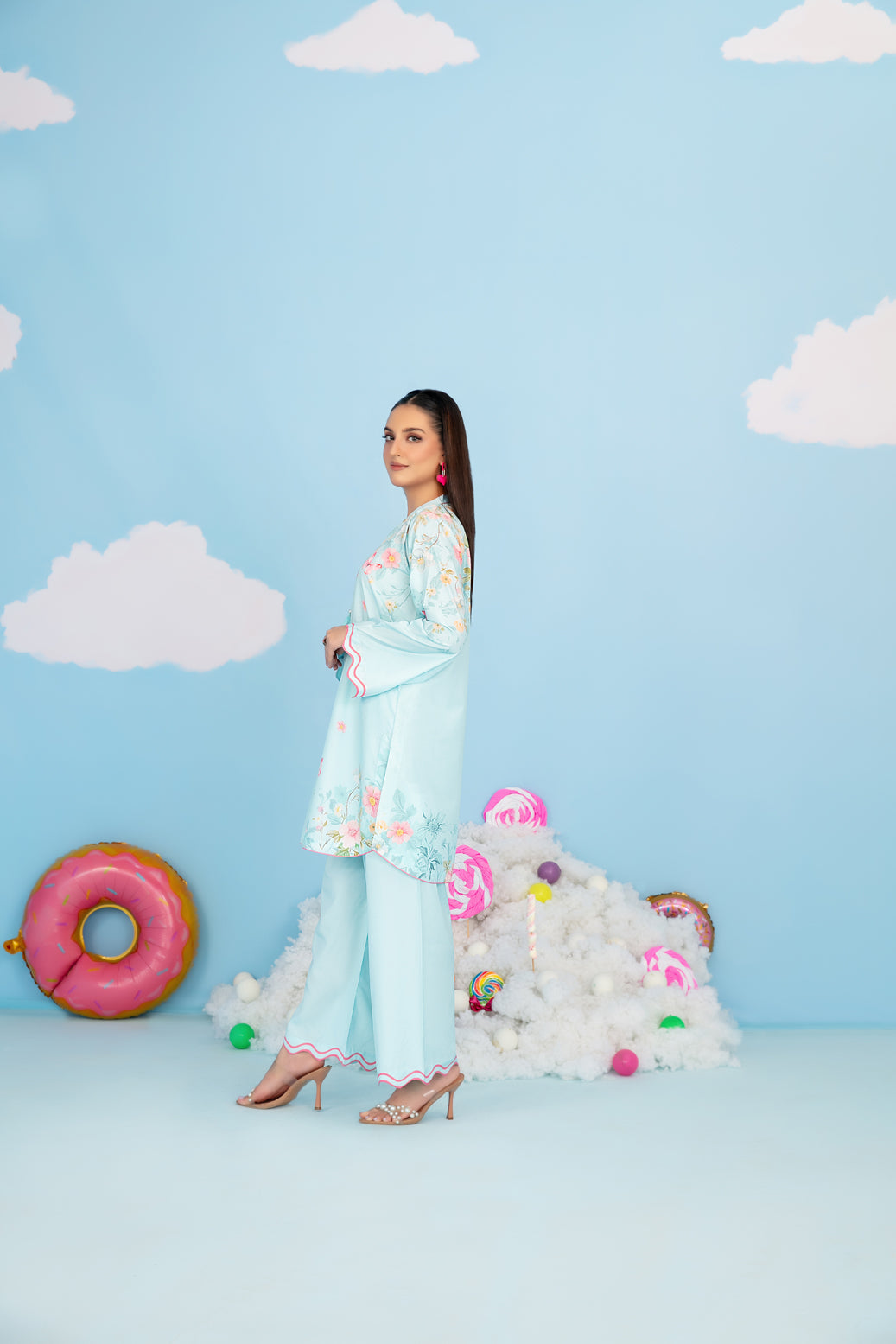 CLOUDS 2pcs Stitched Printed Crepe [D-4974]