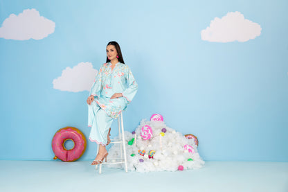 CLOUDS 2pcs Stitched Printed Crepe [D-4974]