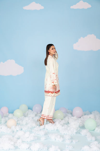 CLOUDS 2pcs Stitched Printed Crepe [D-4971]