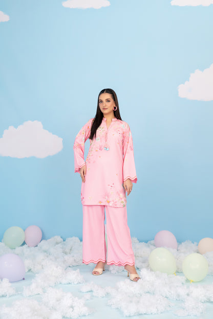 CLOUDS 2pcs Stitched Printed Crepe [D-4968]