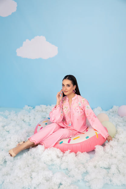 CLOUDS 2pcs Stitched Printed Crepe [D-4968]