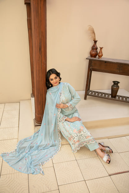 Arfiya 3pcs Un-Stitched Emb Swiss Lawn [D-2613]