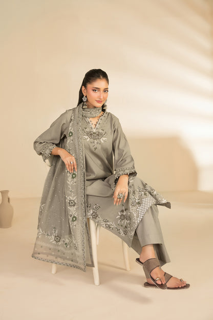 NAHIA 3pcs Stitched Emb Khadi [D-2815]