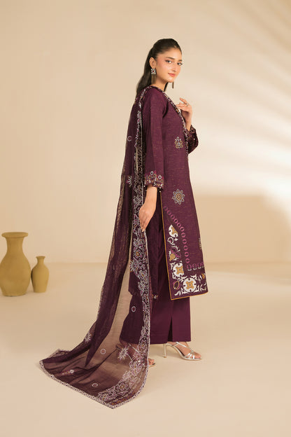 NAHIA 3pcs Stitched Emb Khadi [D-2812]