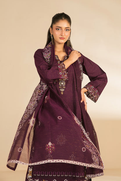 NAHIA 3pcs Stitched Emb Khadi [D-2812]