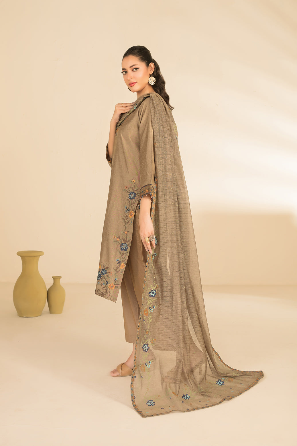 NAHIA 3pcs Stitched Emb Khadi [D-2813]