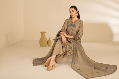 NAHIA 3pcs Stitched Emb Khadi [D-2813]