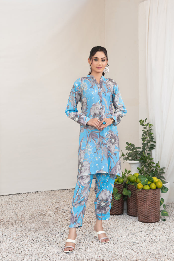 Gulsum 2pcs Stitched Printed linen [D-9895]
