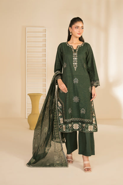 NAHIA 3pcs Stitched Emb Khadi [D-2817]