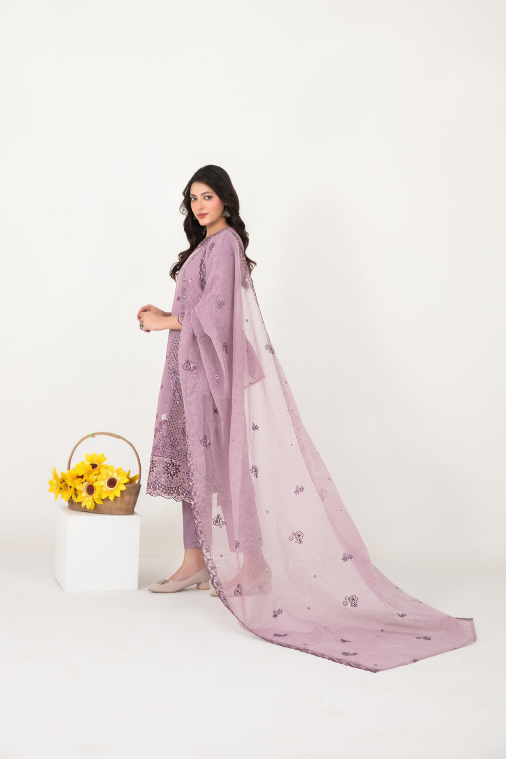 Rubai 3pcs Un-Stitched Emb Slub Lawn [D-3829]
