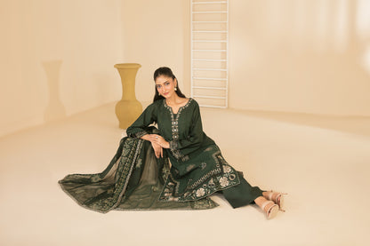 NAHIA 3pcs Stitched Emb Khadi [D-2817]