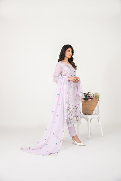 Rubai 3pcs Un-Stitched Emb Slub Lawn [D-3831]