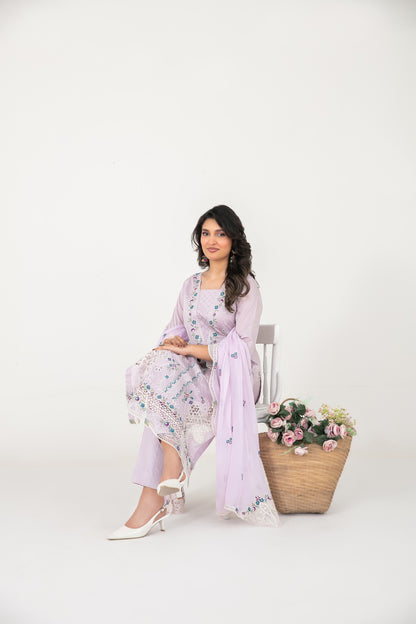 Rubai 3pcs Un-Stitched Emb Slub Lawn [D-3831]