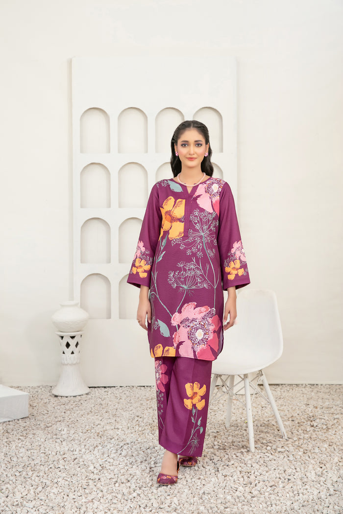 Muberra 2pcs Stitched Printed Pashmina [D-3828]