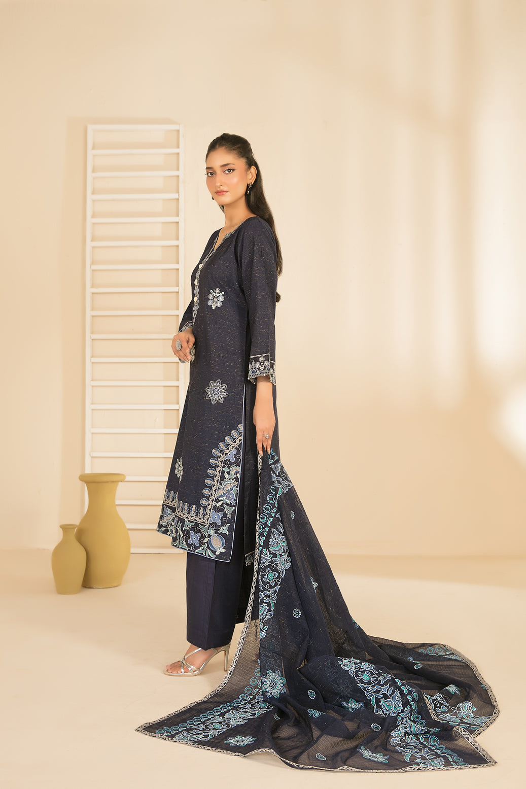 NAHIA 3pcs Stitched Emb Khadi [D-2811]