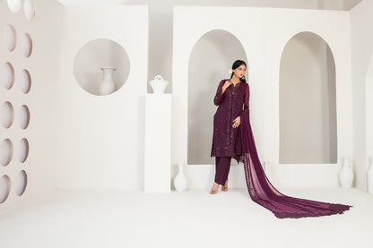 EK NAYI DASTAAN V1 3pcs Semi-Stitched Fancy Emb Chiffon [D-4761]