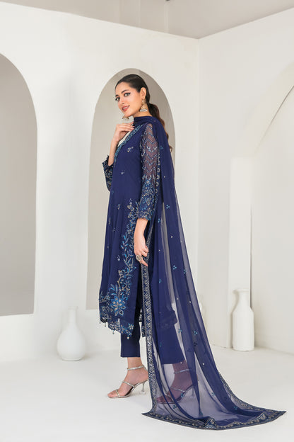 EK NAYI DASTAAN V1 3pcs Semi-Stitched Fancy Emb Chiffon [D-4764]