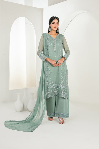 EK NAYI DASTAAN V1 3pcs Semi-Stitched Fancy Emb Chiffon [D-4763]