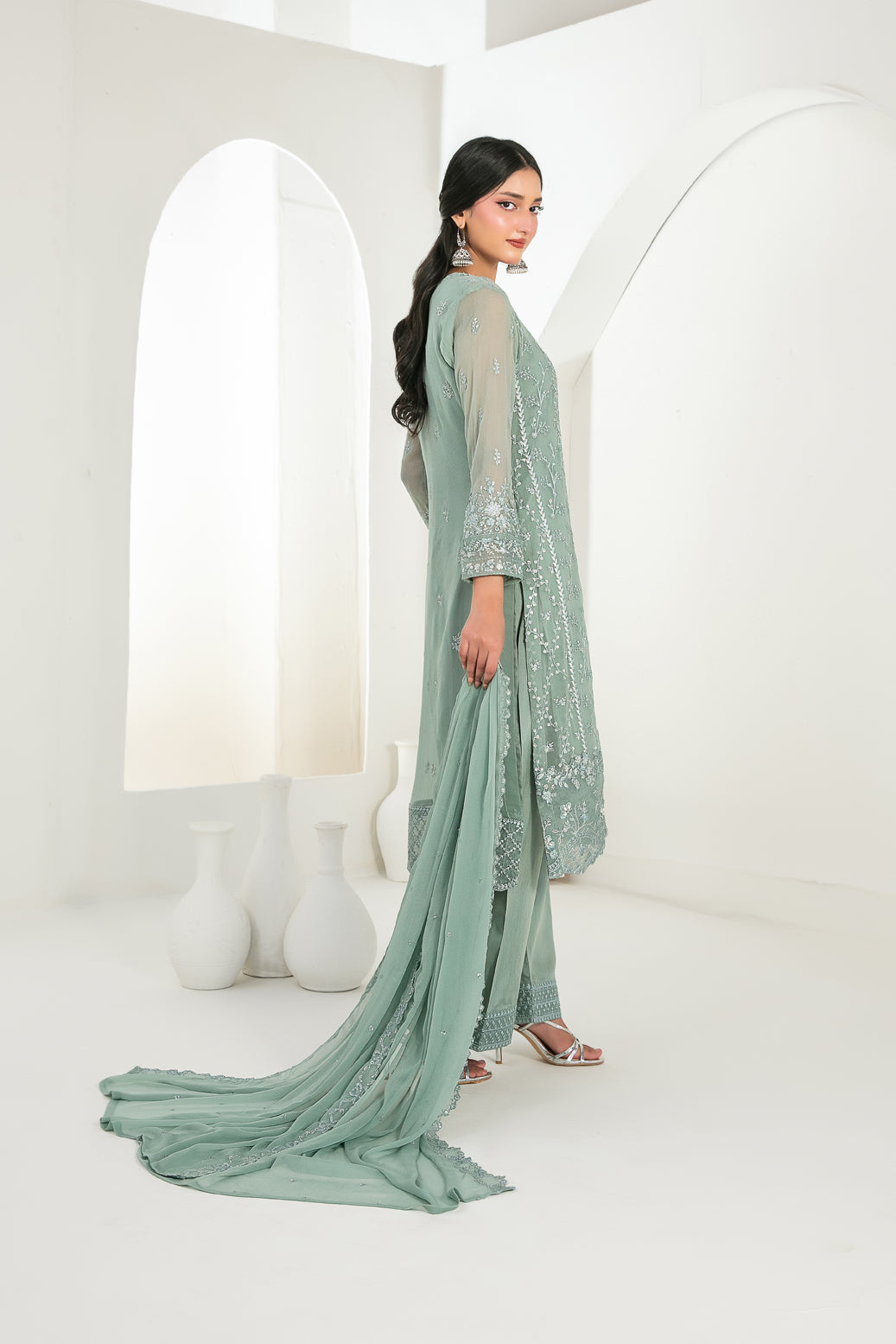 EK NAYI DASTAAN V1 3pcs Semi-Stitched Fancy Emb Chiffon [D-4763]