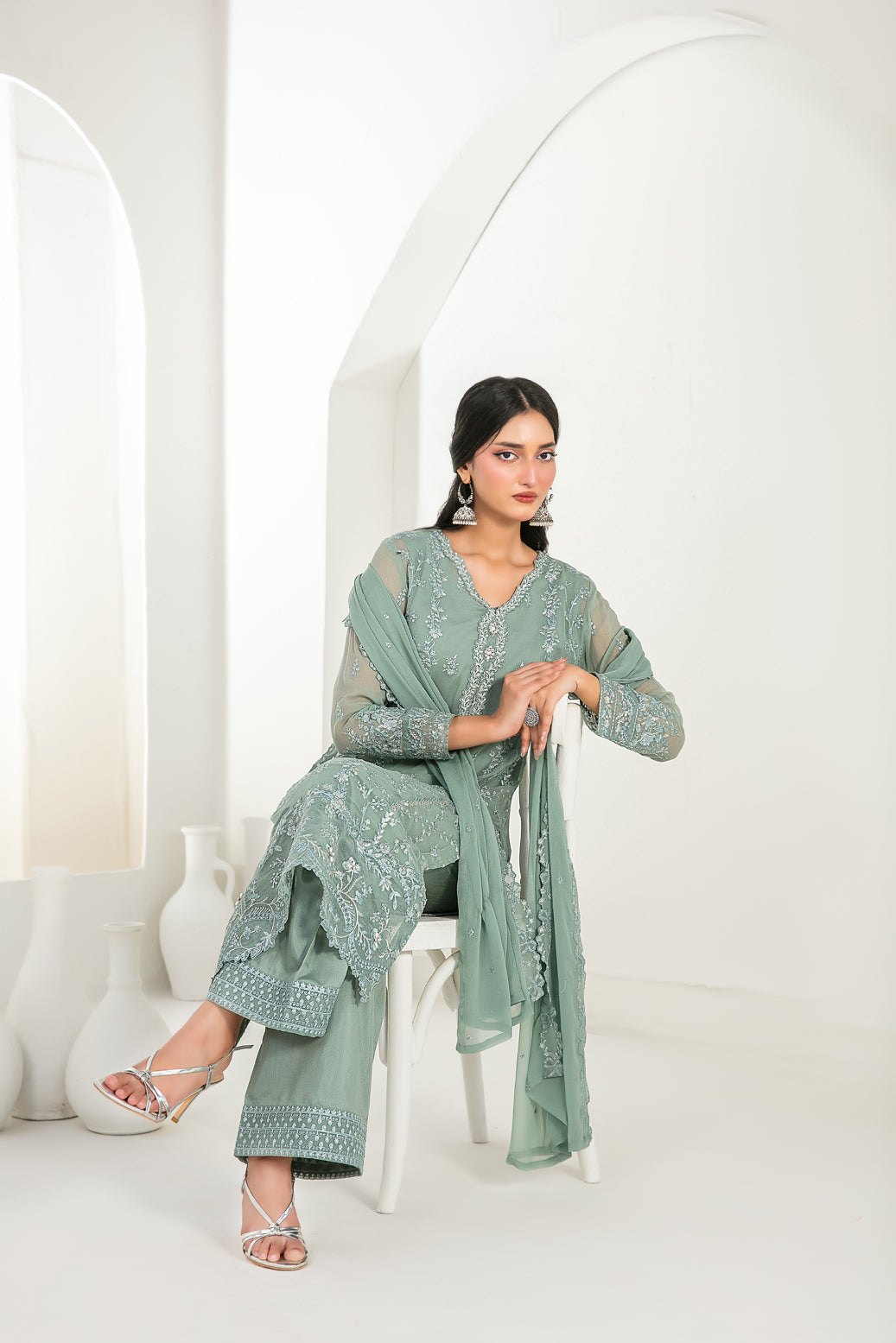 EK NAYI DASTAAN V1 3pcs Semi-Stitched Fancy Emb Chiffon [D-4763]