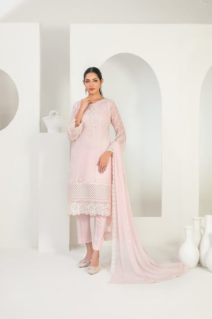 EK NAYI DASTAAN V1 3pcs Semi-Stitched Fancy Emb Chiffon [D-4756]