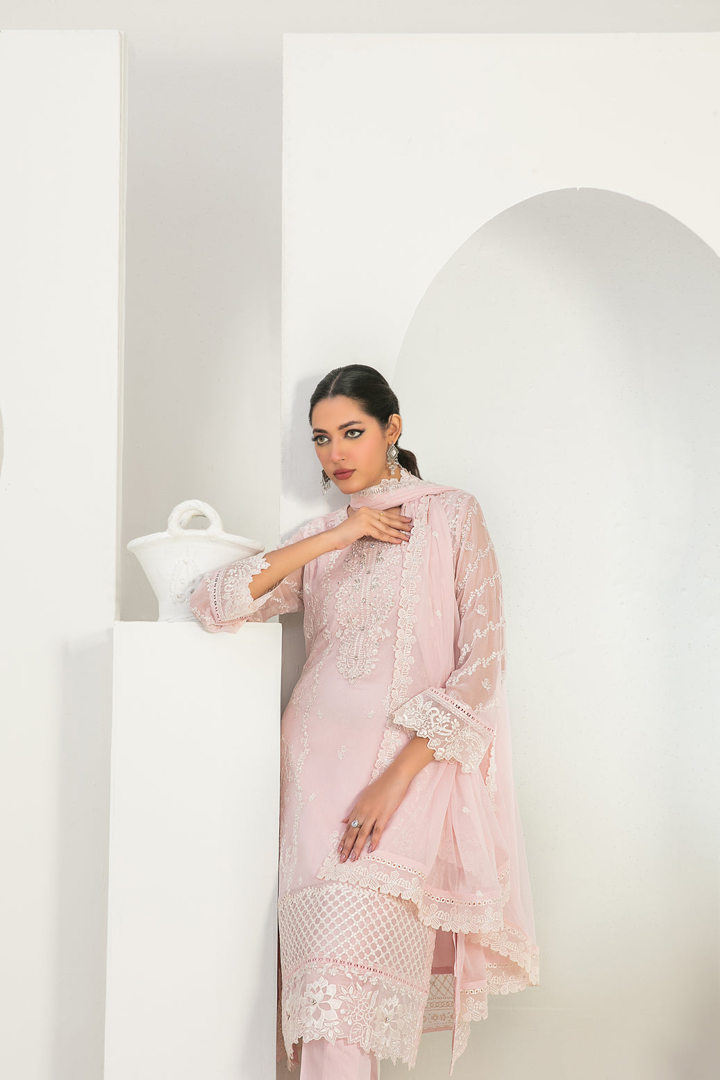 EK NAYI DASTAAN V1 3pcs Semi-Stitched Fancy Emb Chiffon [D-4756]