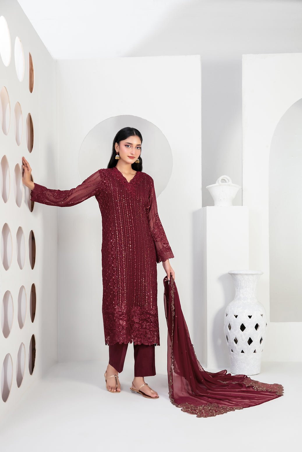 EK NAYI DASTAAN Vol 2 3pcs Semi-Stitched Fancy Emb Chiffon [D-4758]
