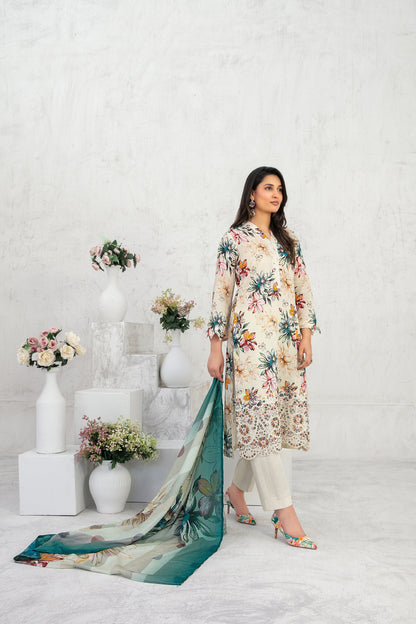 Ramla 3pcs Un-Stitched Emb Printed Lawn [D-3923]