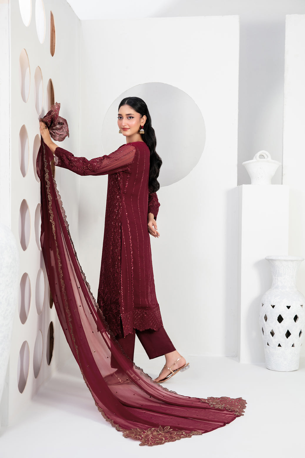 EK NAYI DASTAAN Vol 2 3pcs Semi-Stitched Fancy Emb Chiffon [D-4758]