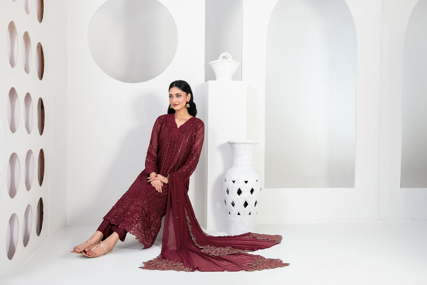 EK NAYI DASTAAN Vol 2 3pcs Semi-Stitched Fancy Emb Chiffon [D-4758]