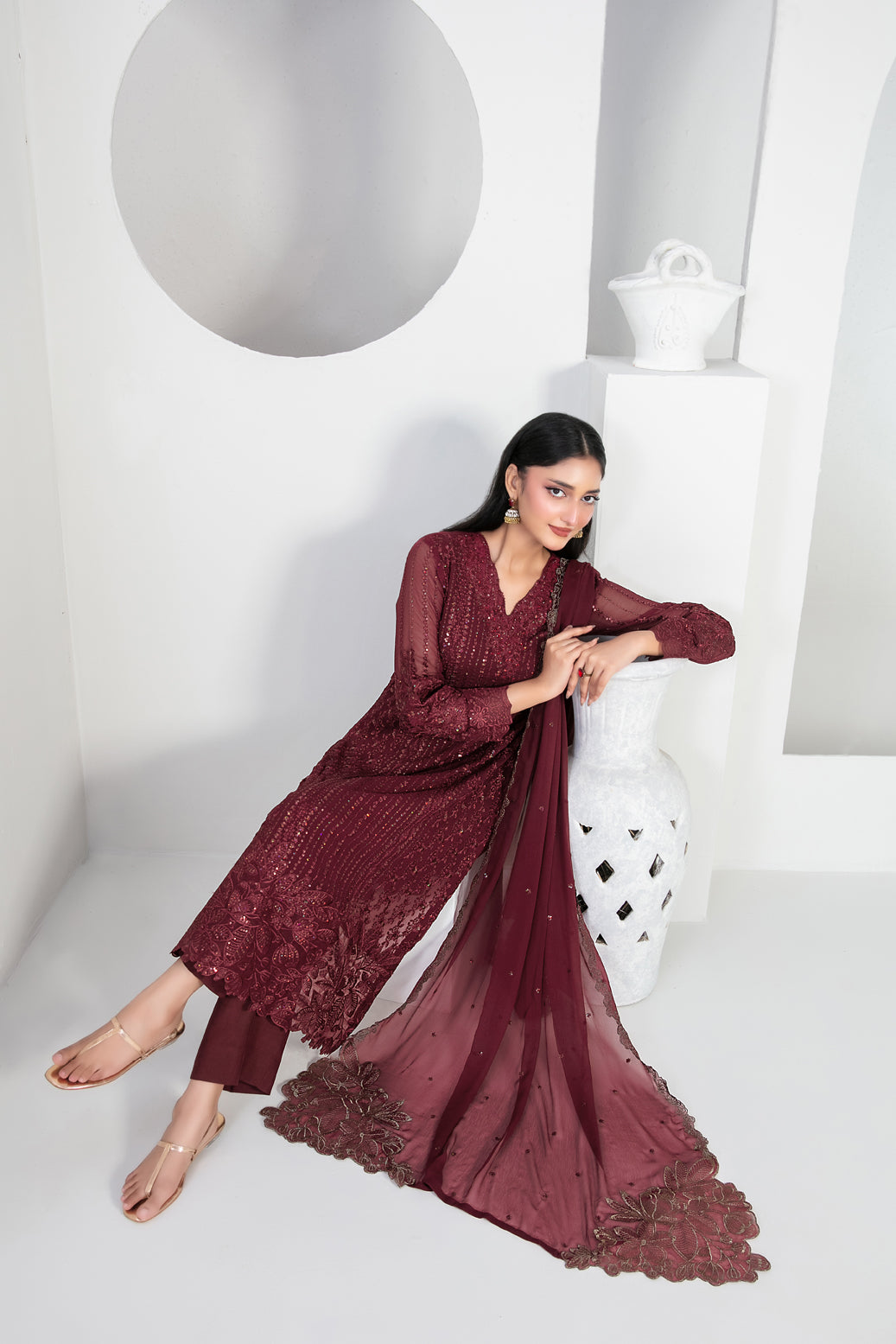 EK NAYI DASTAAN Vol 2 3pcs Semi-Stitched Fancy Emb Chiffon [D-4758]