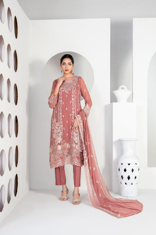 EK NAYI DASTAAN Vol 2 3pcs Semi-Stitched Fancy Emb Chiffon [D-4762]
