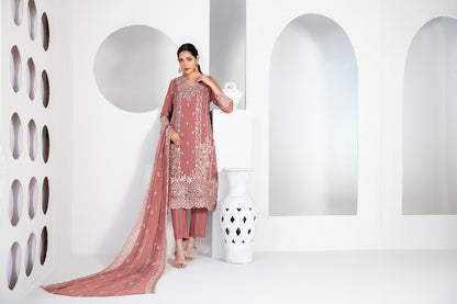 EK NAYI DASTAAN Vol 2 3pcs Semi-Stitched Fancy Emb Chiffon [D-4762]