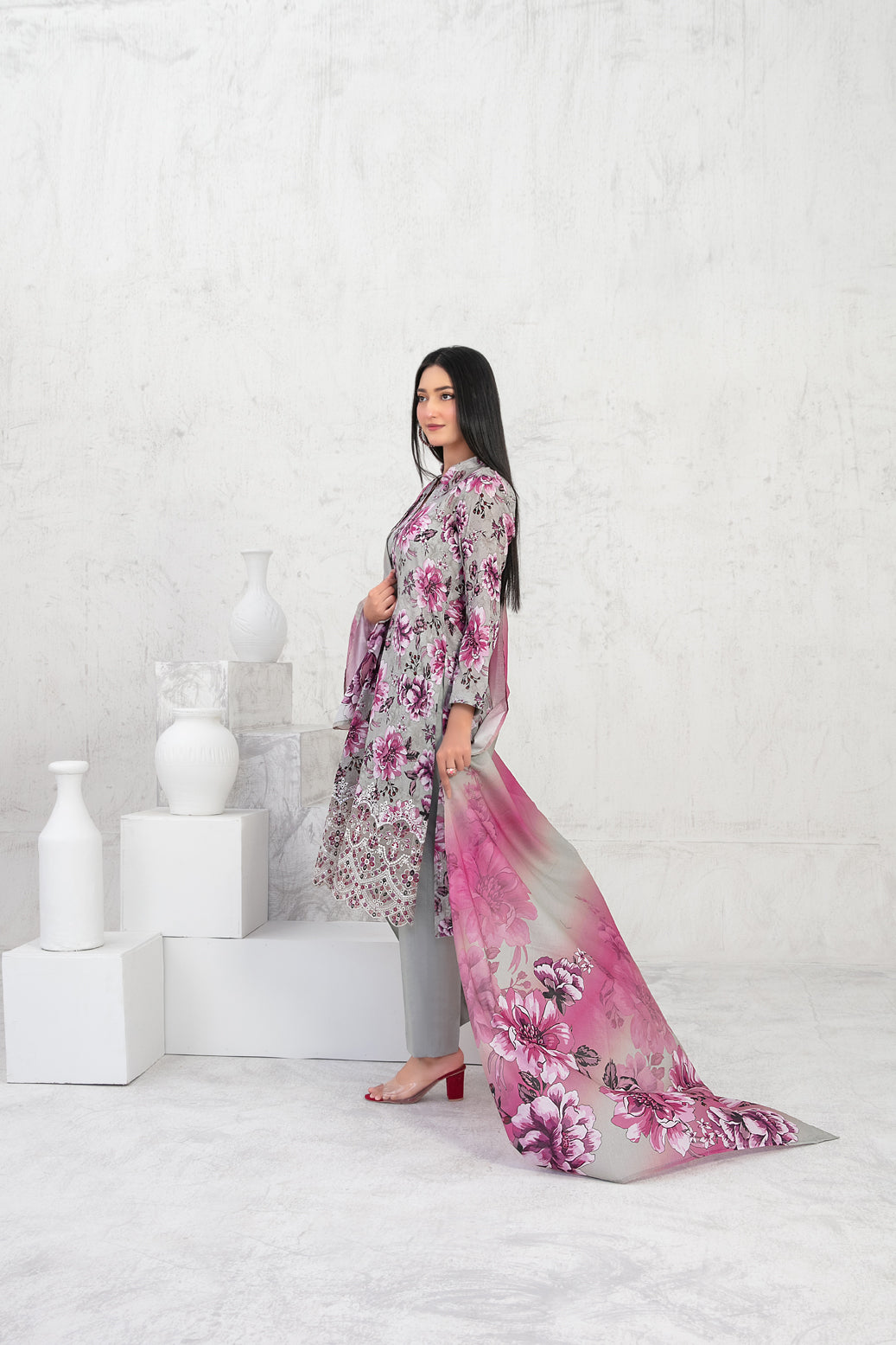 Ramla 3pcs Un-Stitched Emb Printed Lawn [D-3921]