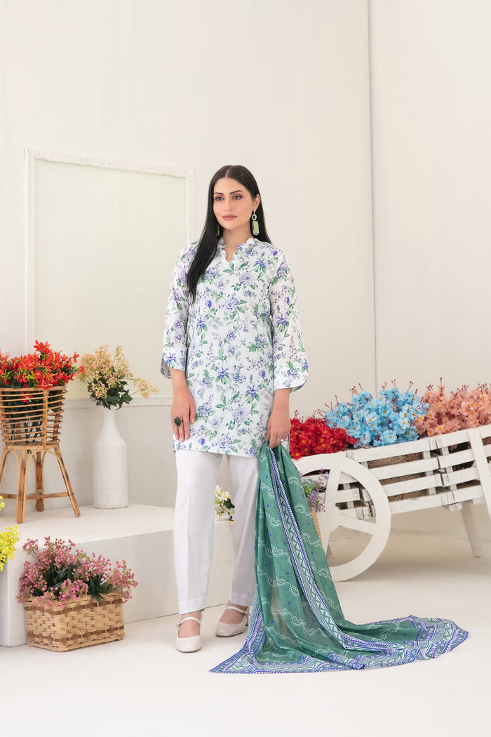 Mizna 3pcs Stitched Printed Lawn [D-2274]