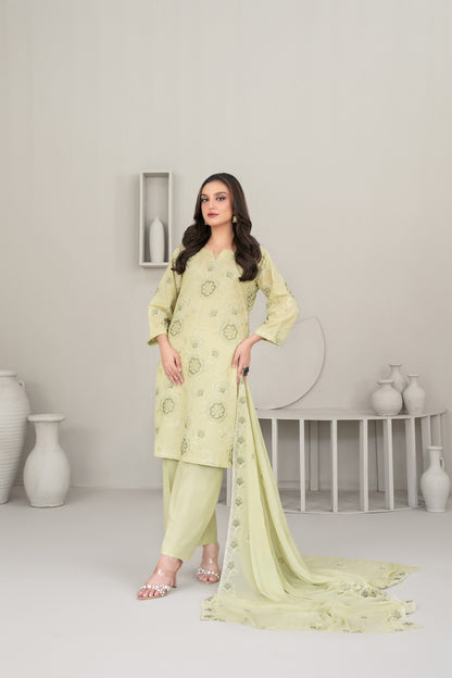 QAREENA 3pcs Un-Stitched Emb Karrandi [D-5267]