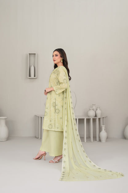QAREENA 3pcs Un-Stitched Emb Karrandi [D-5267]