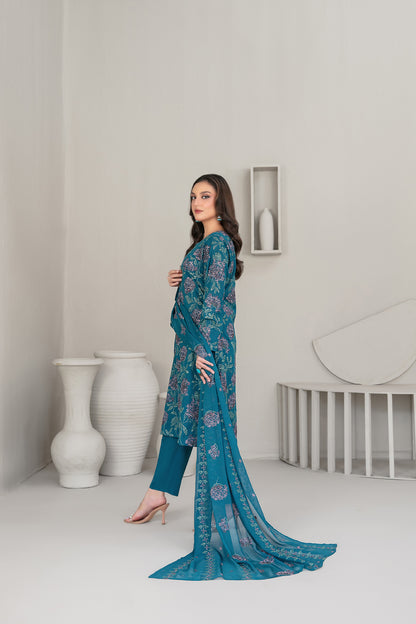 QAREENA 3pcs Un-Stitched Emb Karrandi [D-5265]