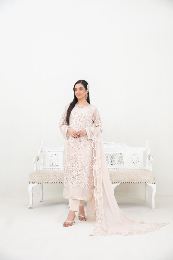 Ablah 3pcs Semi-Stitched Emb Chiffon [D-5383]