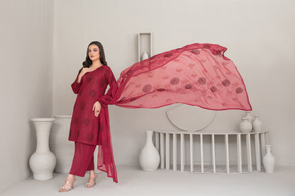 QAREENA 3pcs Un-Stitched Emb Karrandi [D-5263]