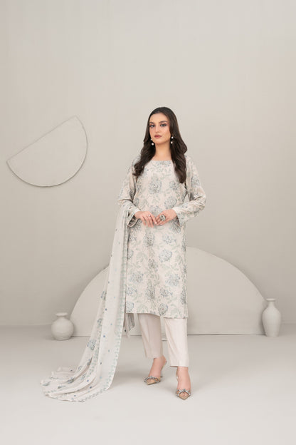 QAREENA 3pcs Un-Stitched Emb Karrandi [D-5266]