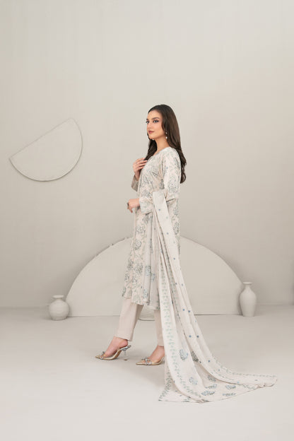 QAREENA 3pcs Un-Stitched Emb Karrandi [D-5266]